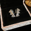 Geometric Crystal Bar Clip On Earrings Statement Jewelry Design view 6