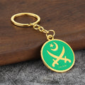 Round Metal Keychain in Four Styles With Crescent, Swords, and Lightning view 4