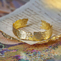 Irregular Wrinkled Open Cuff Bangle Bracelet Silver view 4
