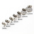Round Flat Pad Earring Posts in Gold and Silver Tones, 3–12 mm view 2
