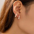 U-Shaped Ear Clips Three Imitation Pearls Gold Or Steel view 3