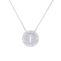 Gold And Silver Tone Cross Medallion Pendant Necklace view 6