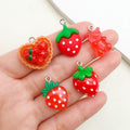 Red Strawberry and Heart Glossy Charms with 11 Listed Options view 3