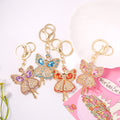 Rhinestone Angel Fairy Keychain Metal Ballerina Bag Charm view 2