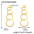 Gold Interlocking Circle Link Necklace Bracelet Drop Earrings view 8