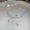 Clear Crystal Bow Necklace And White Pearl Drop Fringe Styles view 6