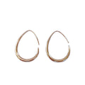 Gold Tone Teardrop Open Hoop Earrings Minimal Metal Pair view 5