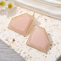 Gold Tone Faceted Irregular Resin Stud Earrings in Three Colors view 2