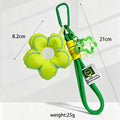 Padded Fabric Flower Charm Keychain With Bell And Cord Loop view 3