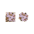Ceramic Flower Cluster Stud Earrings in Purple and Blue view 5