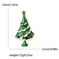 Green Enamel Christmas Tree Brooch With White Garland and Red Crystals view 5