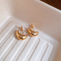 Small Polished Teardrop Earrings in Gold and Silver Tone view 1