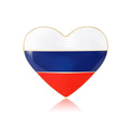 Russian Flag Heart Brooch White Blue Red Enamel Pin view 5