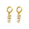 Crystal Leaf Cluster Earrings and Clasp Pendants in Gold and Silver Tone view 5