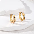 Gold and Silver Tone Patterned Huggie Earrings in Ten Styles view 6