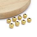 Round Bead Matte Gold-Tone Spacer Bead Metal Beads with 8 Listed Options view 8