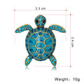 Yellow Gold Tone Sea Turtle Crystal Enamel Two Designs Metal Brooch Pin view 2