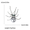 Silver Pearl Body Spider Brooch Pink White or Black view 5