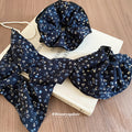 Navy Ditsy Floral Fabric Scrunchie And Claw Clip 2 Styles view 2