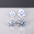 Two-Tier Round Clear Stone Drop Earrings In Gold And Silver Tones view 5