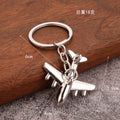 Metal Airplane Keychain, Silver Tone Or Iridescent Finish view 2