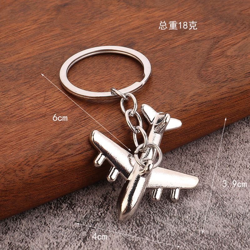 3D Airplane Model Zinc Alloy Keychain Travel Souvenir Gift