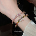 Gold Butterfly Crystal Open Cuff Bracelets Pink Multicolor view 3