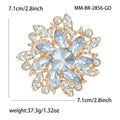 Oversized Clear Crystal Sunflower Brooch in Gold or Silver Tone view 7