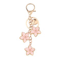 Enamel Five Petal Flower Cluster Keychain with Lobster Clasp view 1