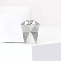 Geometric Molar Tooth Brooch With Polished Metal And Sculpted Decorative Details view 2
