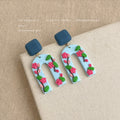 Soft Clay Floral Drop Earrings Six Flower Motif Styles view 4