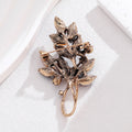 Red Brown Wheat Crystal Metal Brooch Pin for Jackets and Lapels view 4