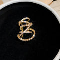 Crisscross Crystal Ear Clips in Silver and Gold Tones view 7