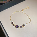 Purple Crystal Slider Bracelet Butterfly Flower Oval Styles view 11