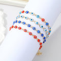 Gold Tone Openwork Multicolor Evil Eye Link Chain Bracelets view 1