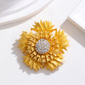 Flower Crystal Metal Brooch Pin 6.3 cm for Jackets and Lapels view 4