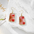 Rectangular Pressed Flower Drop Earrings in Three Designs view 6