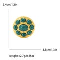 Nine Stone Round Medallion Brooch in Green Blue Red or Yellow view 6