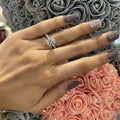 Round Solitaire Two-Ring Set In Polished Silver Tone view 3