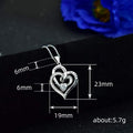 Silver Tone Interlocking Double Heart Pendant Necklace view 4