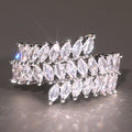 Silver-Tone Marquise Cubic Zirconia Cluster Ring, Sizes 6–10 view 1
