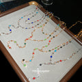 Multicolor Beaded Y Necklace with Round Accents and Drop Strand view 2