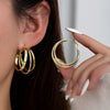 Gold Triple Hoops
