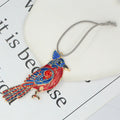 Red Rhinestone Cardinal Bird Ornament Enamel Metal Hanger view 6