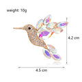 Aqua Gold Tone Bird Crystal Two Designs Metal Brooch Pin view 2