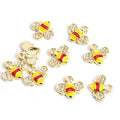 Enamel-Look And Crystal-Accented Silver Gold Bee Alloy Charms in 14 Styles view 10