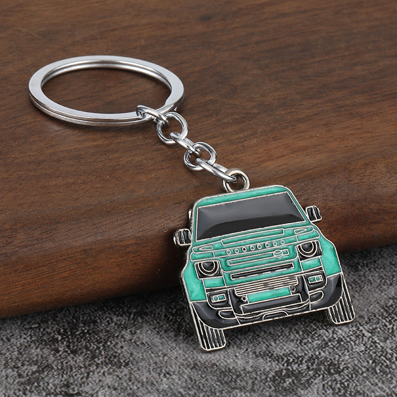 Car Shape Enamel Metal Keychain Vehicle Key Ring and Bag Charm