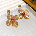Colorful Metal Flower Drop Stud Earrings Fashion Jewelry view 6