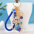 Gem Holding Mouse Keychains in Three Colors with Braided and Plain Loops view 2