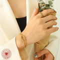 Gold Crossed Knot Geometric Twisted Multi Strand Bracelet view 3
